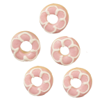 (image for) Flower Donut Pink and White 5pc