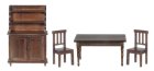 (image for) Benson Dining Room Furniture Set - 4pc - Walnut