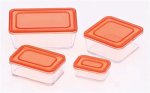 Disposable Plastic Food Container Set 4pc w/ Lids (image for) Disposable Plastic Food Container Set 4pc w/ Lids