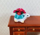 (image for) Magenta Flowers in a Ceramic Turtle Planter