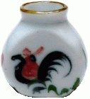 (image for) Rooster Design Flat Vase Ceramic