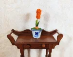(image for) Potted Hyacinth Orange Flowering Plant in Ceramic Planter