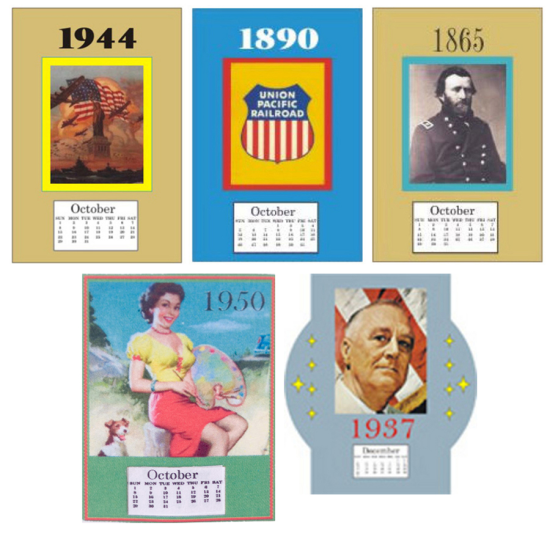 (image for) Vintage Calendar 5pc Set