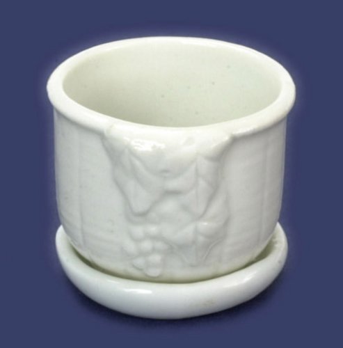 (image for) Porcelain White Planter w/ Saucer