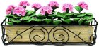 Pink Geraniums in Scroll Iron Planter (image for) Pink Geraniums in Scroll Iron Planter