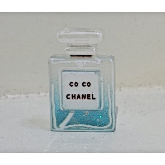 Large Perfume Cologne Bottle - Blue  Mary's Dollhouse Miniature Accessories