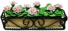 Red & White Geraniums in Braided WI Box Planter (image for) Red & White Geraniums in Braided WI Box Planter