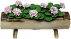 (image for) Pink & White Geraniums in Log Planter