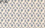 (image for) Prepasted Wallpaper, 3 Pieces: Blue Floral On Cream