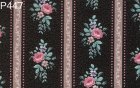 (image for) Black Floral Stripe Wallpaper 3pc
