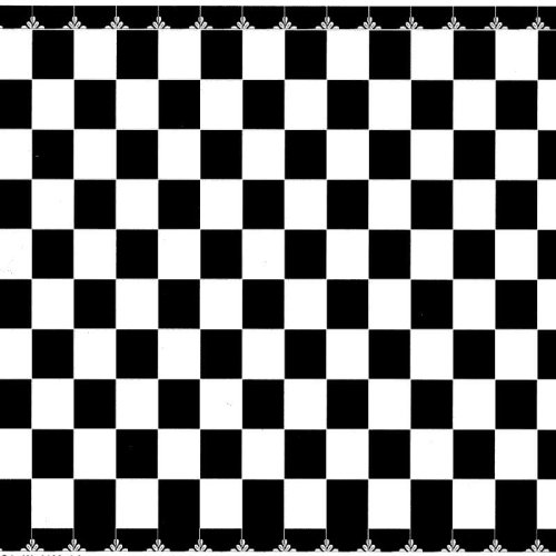 (image for) Bordered Checked Black & White Wallpaper