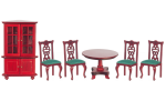 (image for) 6 Piece Dining Set Green/Mahogany