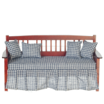 (image for) Daybed-Mahogany/Blue Gingham