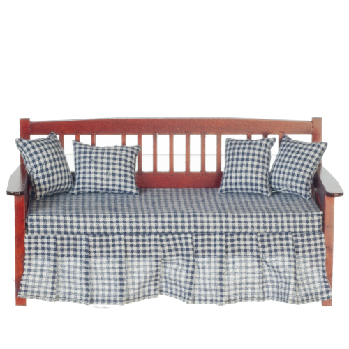(image for) Daybed-Mahogany/Blue Gingham