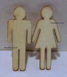 (image for) Pair Wood Veneer Universal Restroom Signs Size 3