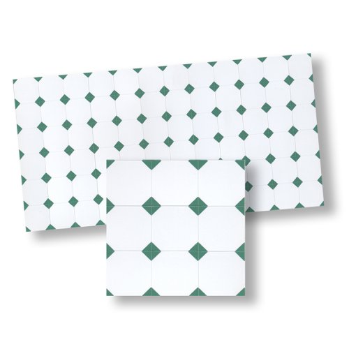 (image for) Green & White Diamond Floor Tile