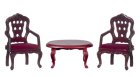 (image for) Queen Anne Living Room Conversation Set - Mahogany