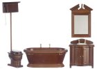 (image for) Old Fashioned Bathroom Set - 4pc - Walnut
