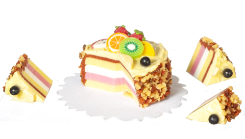 (image for) Cut Tropical Cake w/ 3 Slices