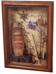 make a fishing shadowbox