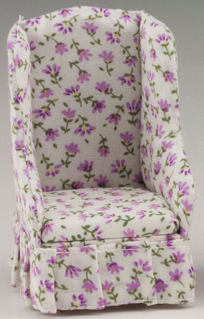 Beige & Lavender Floral Easy Chair