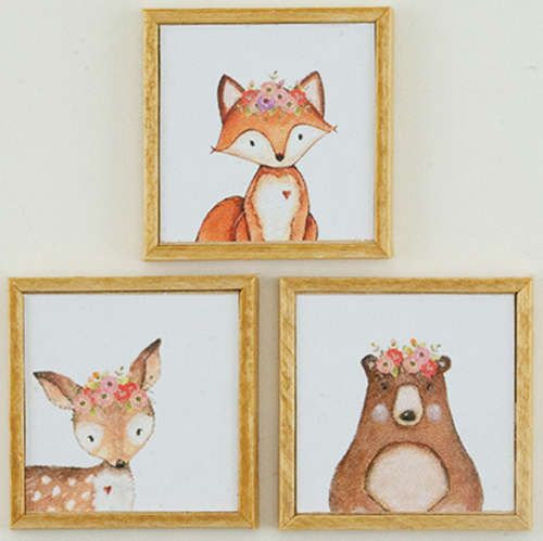Woodland Characters Picture Set 3pc