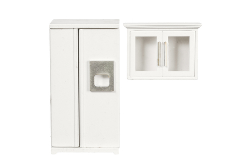 Kitchen Refrigerator & Cabinet Set - Off-White
