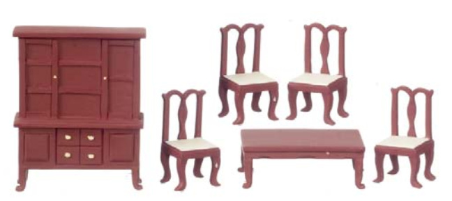 1/2in Scale Dining Room Set - 6pc - Mahogany