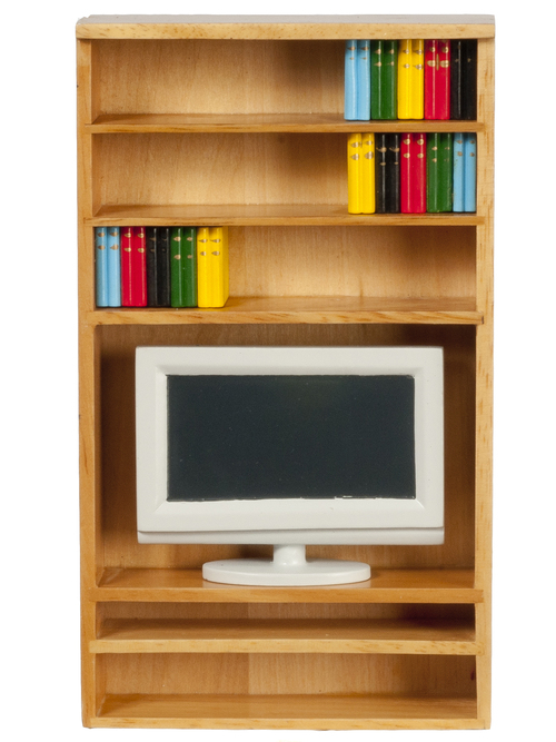 Bookshelf w/ TV Set - Oak