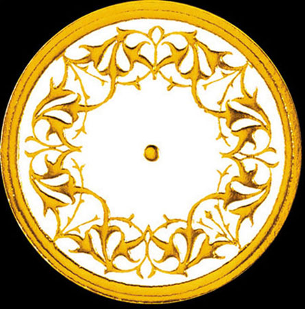 (image for) Deco Gilded Faux Plaster Ceiling Round Molding Accent