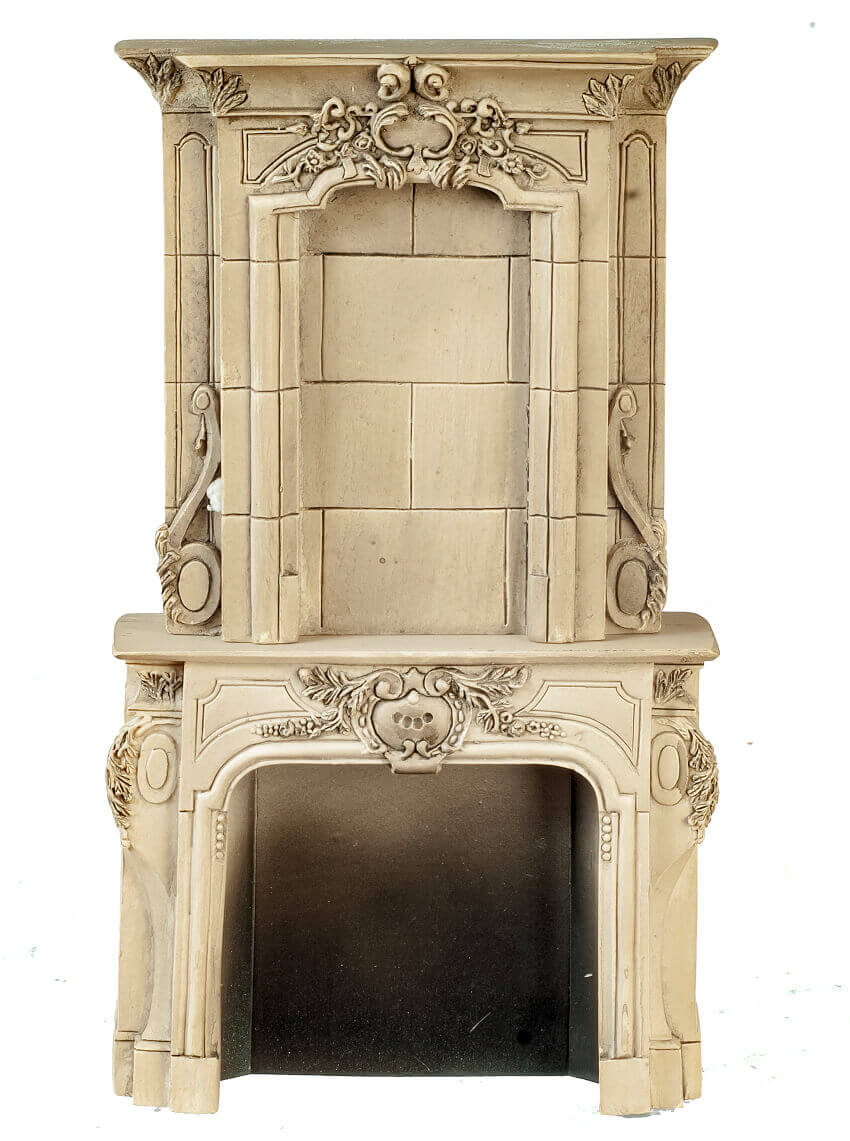 HALF SCALE FIREPLACE Arched UMF10  1/24 scale  polyresin dollhouse Miniatures 