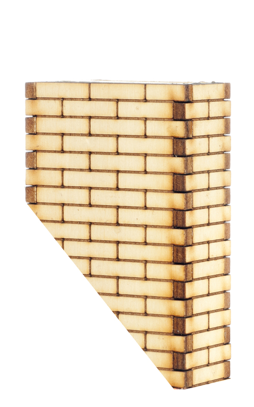 Unfinished Wood Brick 45 Degree Non-Peak Chimney