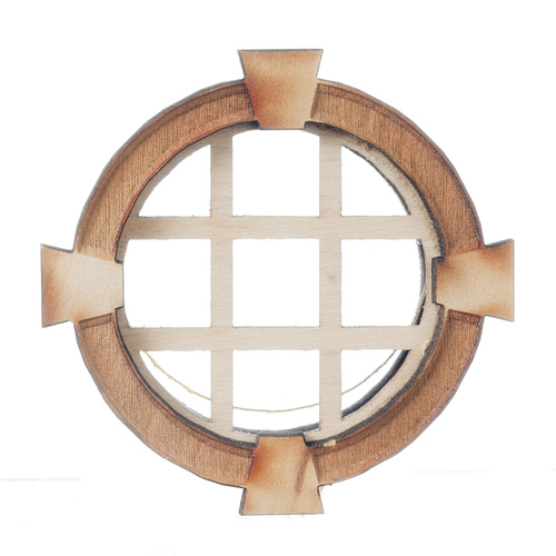 (image for) Crosshatch Keystone Round Non-Working Dollhouse Window
