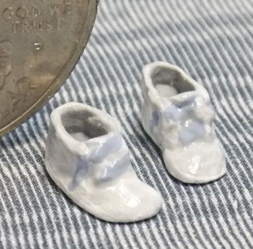 Baby Shoes Set  White w/ Blue Laces