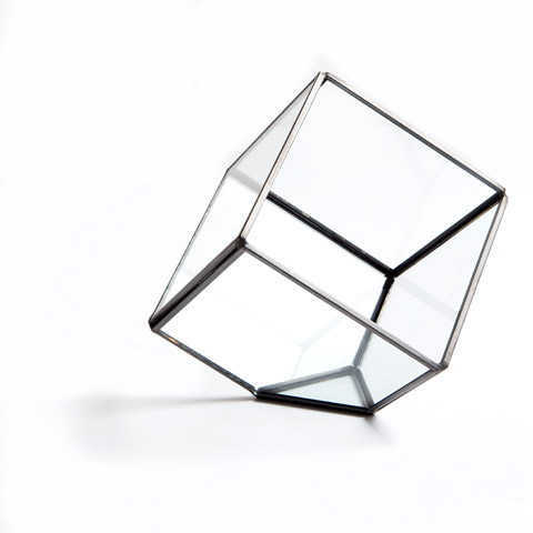Cube Shaped Geo Glass Terrarium Fairy Garden