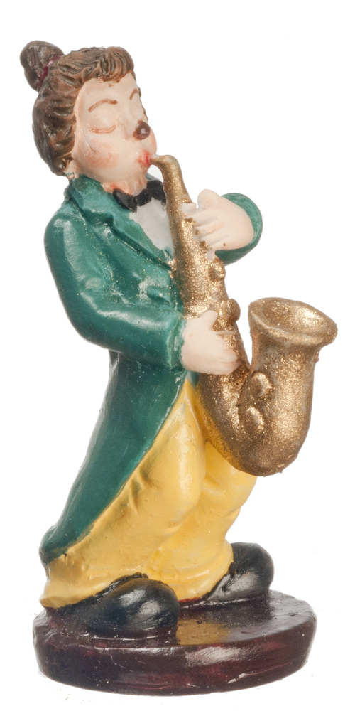 Clown w/ Saxophone Figurine on Base