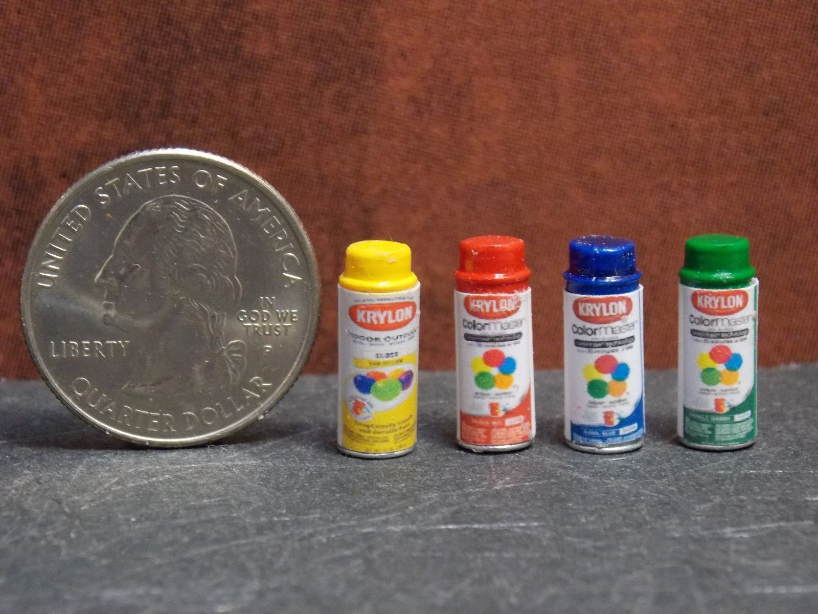 Spray Paint Can Assorted Color  Mary's Dollhouse Miniature Accessories