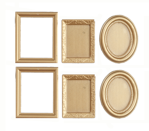 Assorted Gold Frames 6pc