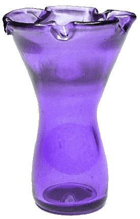 (image for) Blue Purple Glass Ruffled Vase