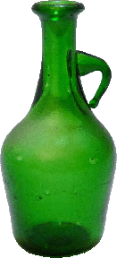 Large Green Glass Jug w/Handle