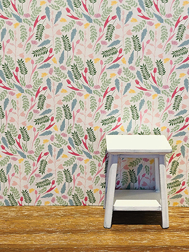 (image for) Spring Flowers Dollhouse Wallpaper 3pc