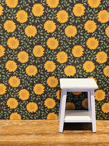 (image for) Sunflower Dollhouse Wallpaper 3pc