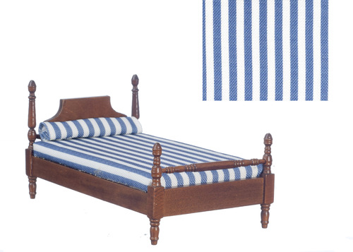(image for) Striped Single Bed w/ Linens - Walnut
