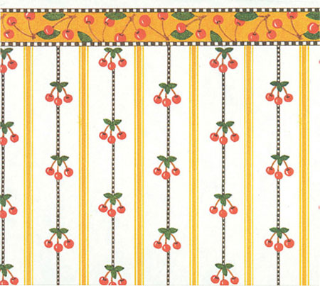 (image for) Wallpaper Cherry Stripe 3pc