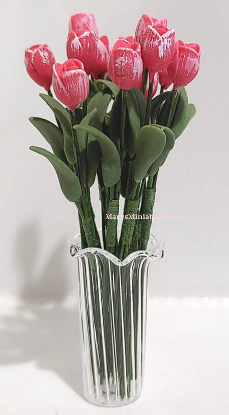 12 Pink Tulips w/ Vase