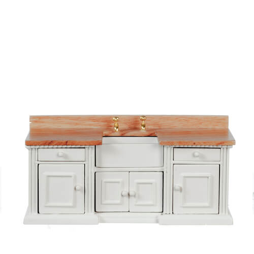 Kitchen Counter Sink Cabinet - White & Oak