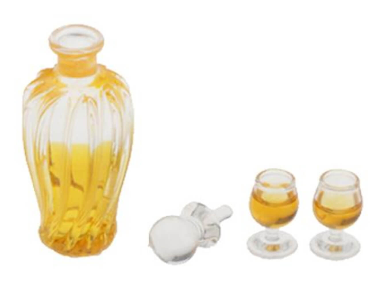 Tall Urn Decanter w/ 2 Filled Glasses