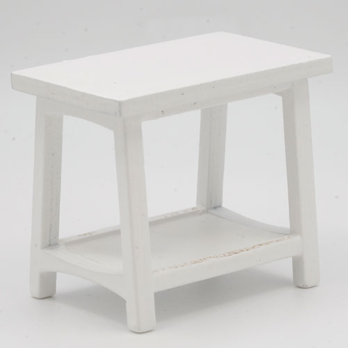 (image for) Rectangular End Table - White Painted