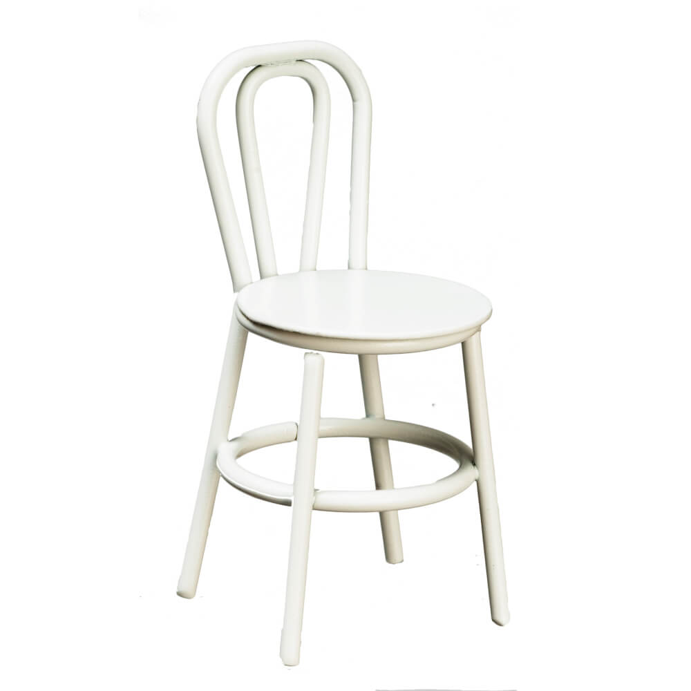1/2in Scale Barstool Tall Chair - White - Metal