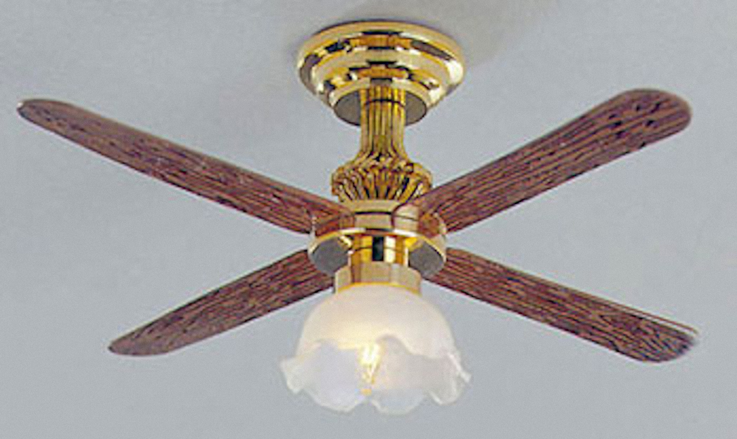 Light LED Ceiling Fan W/ Globe 2313 non-working fan dollhouse 1/12 scale 